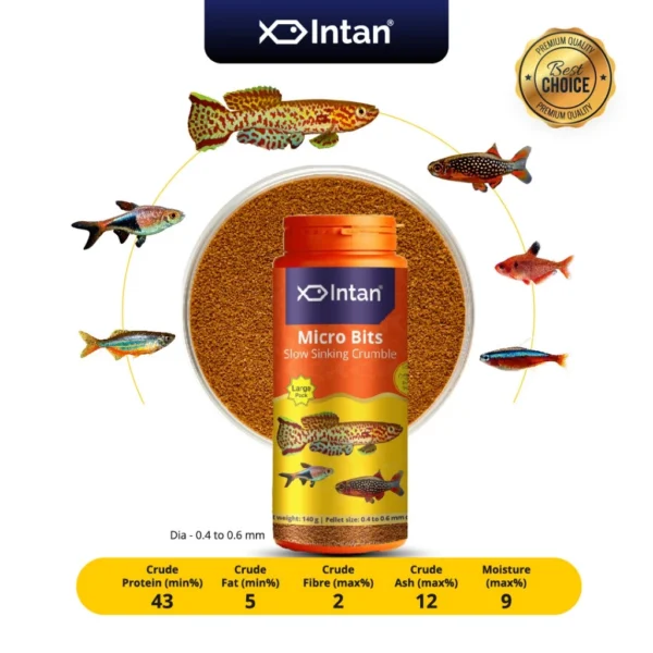 my-11134207-7ras8-m1pxuoapf9rb94.webp Intan - Micro Bits 🐠 Player Choice For Fish Like Killifish, Tetras, Rasboras & Danios | Premium Fish Food 140g