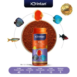 Intan Bits 🐠 Player Choice For Fish Like Discus, Danios, Barbs & Rainbow  Premium Fish Food 120g