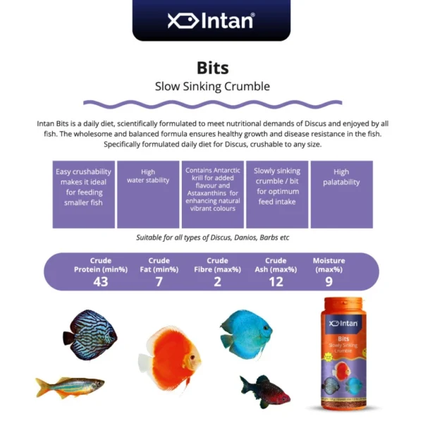 my-11134207-7rask-m1pye3m62147e8.webp Intan Bits 🐠 Player Choice For Fish Like Discus, Danios, Barbs & Rainbow Premium Fish Food 120g